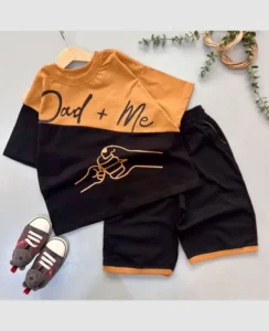 تیشرت شلوارک پسرانه طرح dad and me