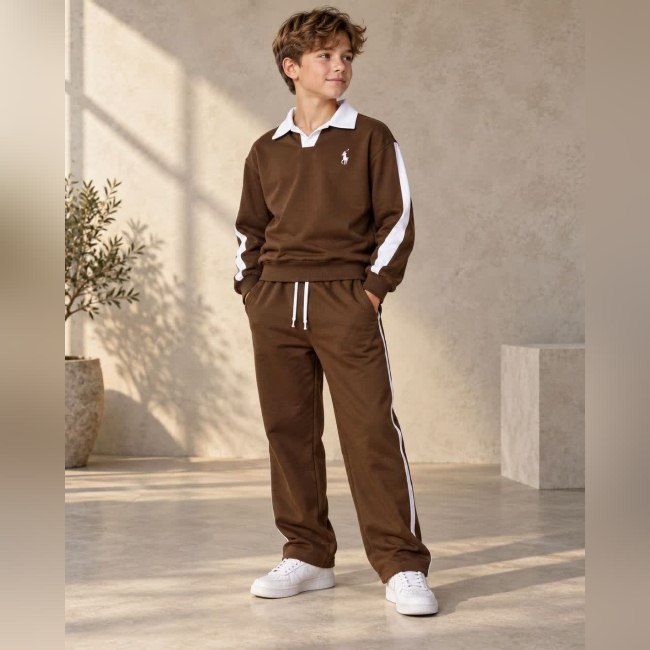 photo_29904053459_x (Copy) ست بلوز شلوار یقه دار اسپرت polo کد 3016 - Image 1